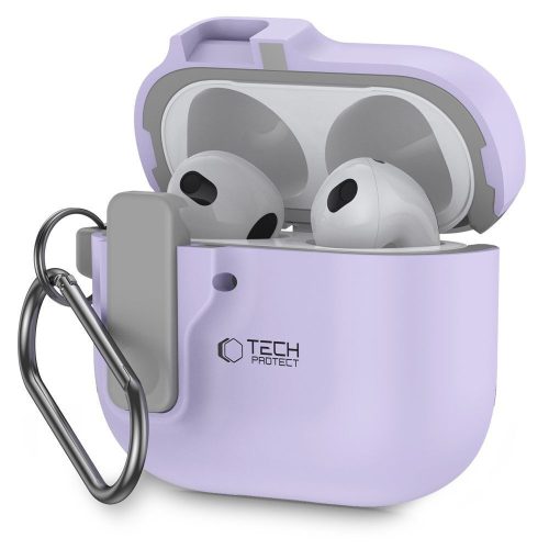 Θήκη Σιλικόνης Tech-Protect Slim Hook για Apple AirPods 4/5 - Lavander