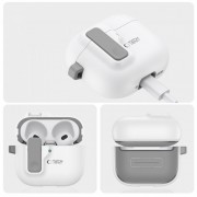 Θήκη Σιλικόνης Tech-Protect Slim Hook για Apple AirPods 4 - White