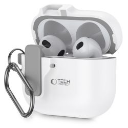 Θήκη Σιλικόνης Tech-Protect Slim Hook για Apple AirPods 4/5 - White