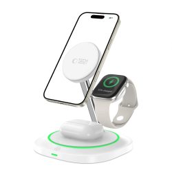 Tech Protect Ασύρματος Φορτιστής QI15W A46 3 σε 1 με MagSafe - White