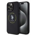 Θήκη Δερματίνης U.S. Polo PU Leather Printed Round Double Horse MagSafe Case για iPhone 15 Pro Max  - Black