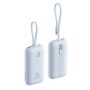 PowerBank Veger K1 - 10000mAh 35W Built in Cables Lightning & USB-C και με Θύρa USB-A και Θύρα USB-C Power Delivery / Quick Charge 3.0 - Frost Blue