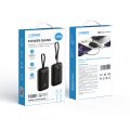PowerBank Veger K1 - 10000mAh 35W Built in Cables Lightning & USB-C και με Θύρa USB-A και Θύρα USB-C Power Delivery / Quick Charge 3.0 - Black