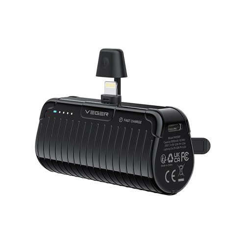 Veger Cordless W0558P 20W Mini Power Bank 5.000mAh Power Delivery ( Lightning ) - Black