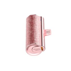 Veger Lipstick W0573P 20W Mini Power Bank 5.000mAh Power Delivery ( Lightning ) - Glitter Pink