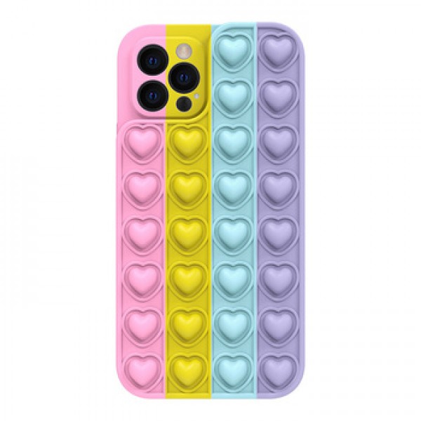 Θήκη Σιλικόνης Heart Pop It Case για iPhone 11 - Colourful