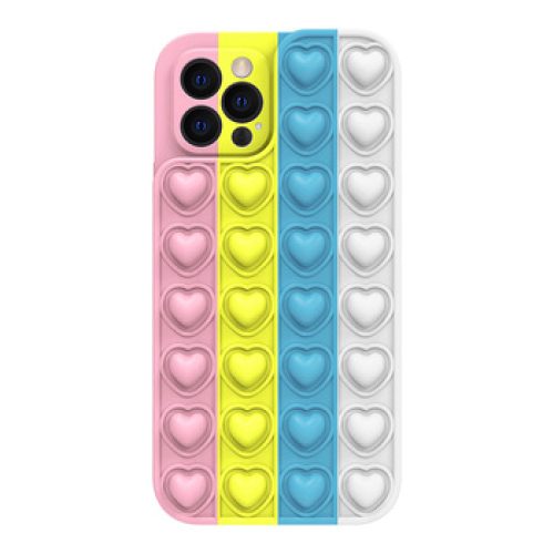 Θήκη Σιλικόνης Heart Pop It Case για Apple iPhone 12 Pro - Colourful