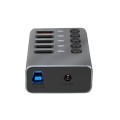 LogiLink USB 3.2 Hub 5 Θυρών με σύνδεση USB-A & Θύρα Φόρτισης και Εξωτερική Παροχή Ρεύματος - Grey