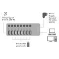 LogiLink USB 3.2 Hub 5 Θυρών με σύνδεση USB-A & Θύρα Φόρτισης και Εξωτερική Παροχή Ρεύματος - Grey