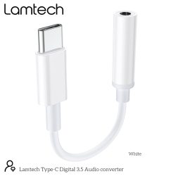 Αντάπτορας Lamtech από Type-C σε 3.5mm Jack(Female) - White