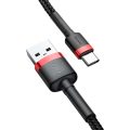 Καλώδιο Φόρτισης Baseus από USB σε USB-C Cafule Braided, 0.50m - Black/Red