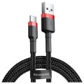 Καλώδιο Φόρτισης Baseus από USB σε USB-C Cafule Braided, 0.50m - Black/Red