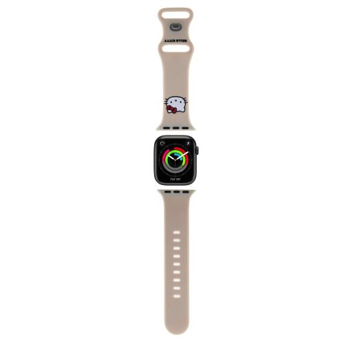 Λουράκι Σιλικόνης Hello Kitty Liquid Silicone Kitty Head Logo για Apple Watch 38/40/41m - Beige