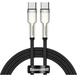 Καλώδιο Φόρτισης Baseus Cafule Metal Braided από Type-C σε Type-C 100W, 1m - Black