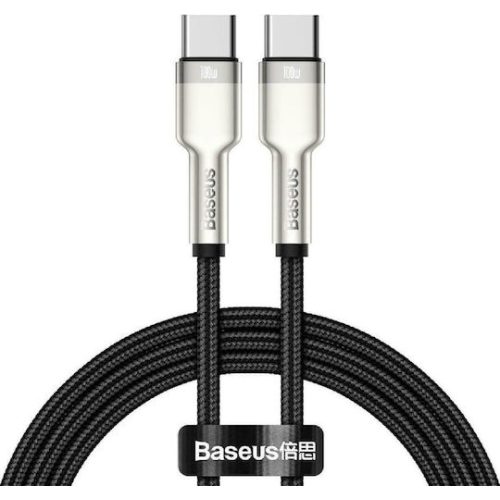 Καλώδιο Φόρτισης Baseus Cafule Metal Braided από Type-C σε Type-C 100W, 1m - Black