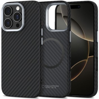 Σκληρή Θήκη Tech-Protect Ion Carbon με Magsafe για iPhone 16 Pro - Black/Silver