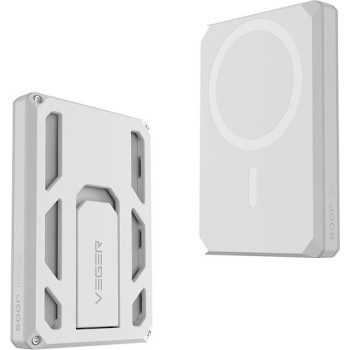 PowerBank Veger X5 MagSafe Wallet Power Bank 5000mAh 15/20W με Θύρα USB-C  - White