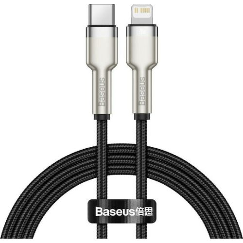Καλώδιο Baseus Cafule Metal Braided USB-C to Lightning Cable 20W,0.25m - Black