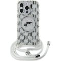 Θήκη Σιλικόνης Karl Lagerfeld Iml Monogram Back Cover με Λουράκι  για iPhone 15 Pro Max - Clear