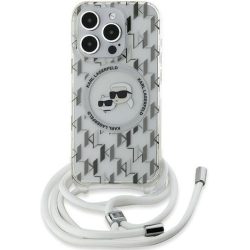 Θήκη Σιλικόνης Karl Lagerfeld Iml Monogram Back Cover με Λουράκι  για iPhone 15 Pro Max - Clear