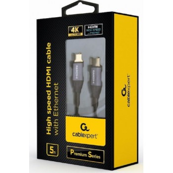  Καλώδιο Cablexpert Premium Series HDMI 2.0 Cable με Ethernet απο HDMI male σε HDMI male Μαύρο - 5m
