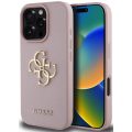 Θήκη Σκληρή Guess PU Grained 4G Metal Logo Case για iPhone 16 Pro Max - Pink