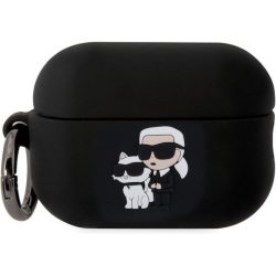 Θήκη Σιλικόνης Karl Lagerfeld Karl and Choupette 3D Logo NFT για Apple AirPods Pro 2 - Black