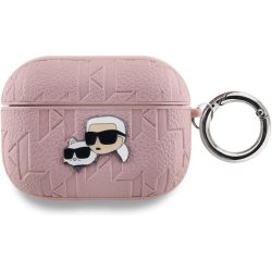 Θήκη Σιλικόνης Karl Lagerfeld Karl and Choupette Heads 3D Logo NFT για Apple AirPods Pro  - Pink