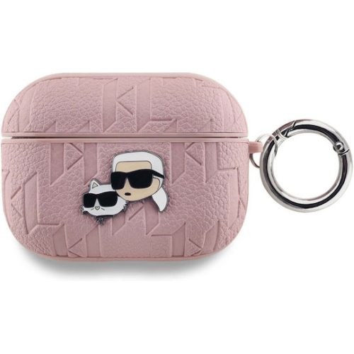 Θήκη Σιλικόνης Karl Lagerfeld Karl and Choupette Heads 3D Logo NFT για Apple AirPods Pro  - Pink