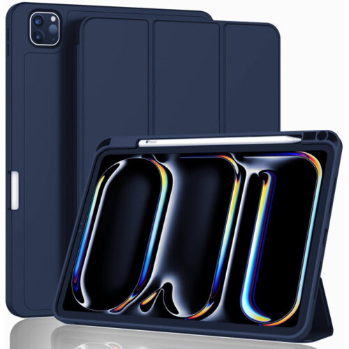 Θήκη Book Soft TPU Flexible Pencil Holder  για Apple iPad Pro 11 2024 - Blue