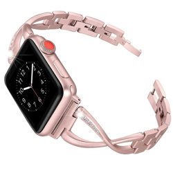 Λουράκι Bracelet X-Line Metal Beads Orso για Apple Watch 38/40/41/42 Series 10 2024 - Vintage Pink 