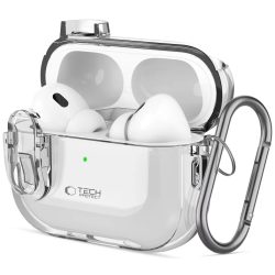 Θήκη Σιλικόνης με Γάντζο Tech-Protect για Apple AirPods Pro 1/2  - Clear