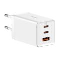  Φορτιστής Τοίχου Baseus GaN5 Pro με 1 Θύρα USB-Α & 2 θύρες USB-C (65W) - White