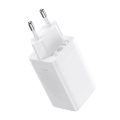 Φορτιστής Τοίχου Baseus GaN5 Pro με 1 Θύρα USB-Α & 2 θύρες USB-C (65W) - White