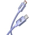 Καλώδιο Φόρτισης Baseus Crystal Shine Braided USB-C σε USB-C, 100W, PD, 2m - Purple