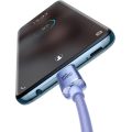 Καλώδιο Φόρτισης Baseus Crystal Shine Braided USB-C σε USB-C, 100W, PD, 2m - Purple