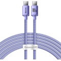 Καλώδιο Φόρτισης Baseus Crystal Shine Braided USB-C σε USB-C, 100W, PD, 2m - Purple