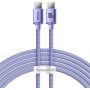 Καλώδιο Φόρτισης Baseus Crystal Shine Braided USB-C σε USB-C, 100W, PD, 2m - Purple