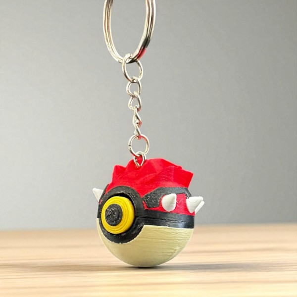 Pokemon 3D Printed Keychain Pokéball - Groudon