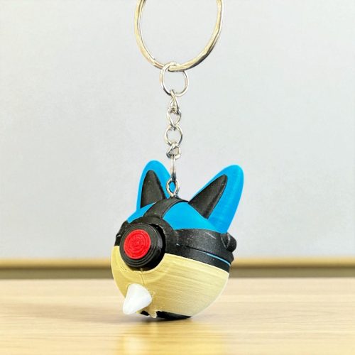 Fidget Μπρελόκ 3D Printed: Pokémon - Lucario Poké Ball με Κουμπί