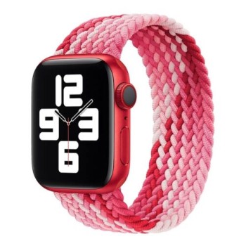  Λουράκι Braided Orso Flexible Watchband Sport Silicone για Apple Watch 42/44/45/46/49mm - Weaving Pink (S)