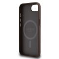 Θήκη Δερματίνης Guess PU 4G Strass Triangle Metal Logo με MagSafe για iPhone 16e - Brown