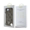 Θήκη Δερματίνης Guess PU 4G Strass Triangle Metal Logo με MagSafe για iPhone 16e - Brown
