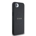Θήκη Δερματίνης Guess PU Grained Classic Logo MagSafe για iPhone 16e - Black