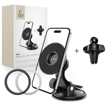 Βάση Αυτοκινήτου Tech-Protect N50 MagSafe Μαγνητική Βάση Κινητού Αυτοκινήτου Αεραγωγού και Βεντούζα- Black