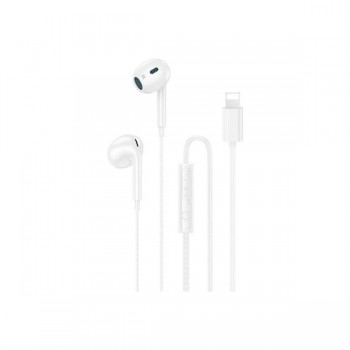 Ακουστικά Ενσύρματα Hoco DM46 In-ear Handsfree με Lightning - White