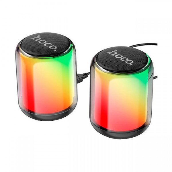 Ασύρματα Ηχεία Υπολογιστή Hoco BS56 2.0 με RGB Φωτισμό και Bluetooth 10W - Black