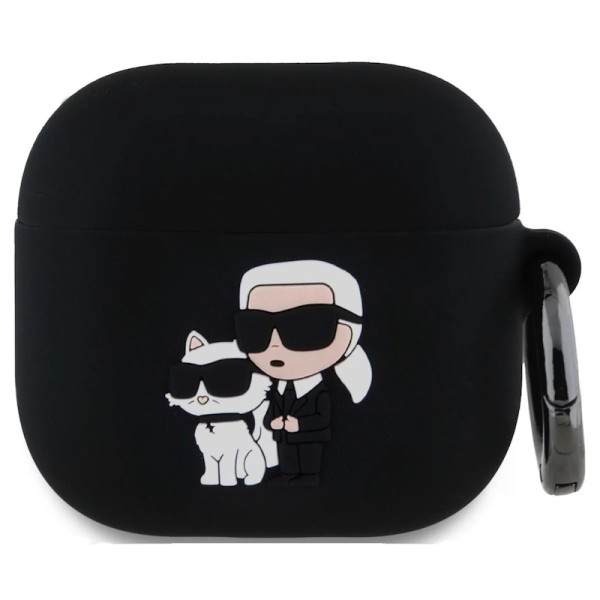 Θήκη Σιλικόνης Karl Lagerfeld and Choupette  Silicone Case για Apple AirPods 4 - Black