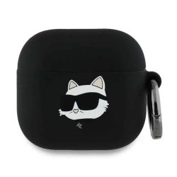 Θήκη Σιλικόνης Karl Lagerfeld Choupette  Silicone Case για Apple AirPods 4/5 - Black