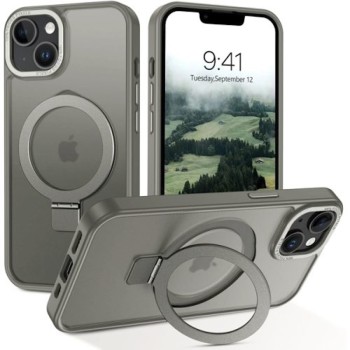 Θήκη Σιλικόνης Orso Ostand Hybrid Focus για iPhone 13 Pro Max - Frosted Titanium Grey